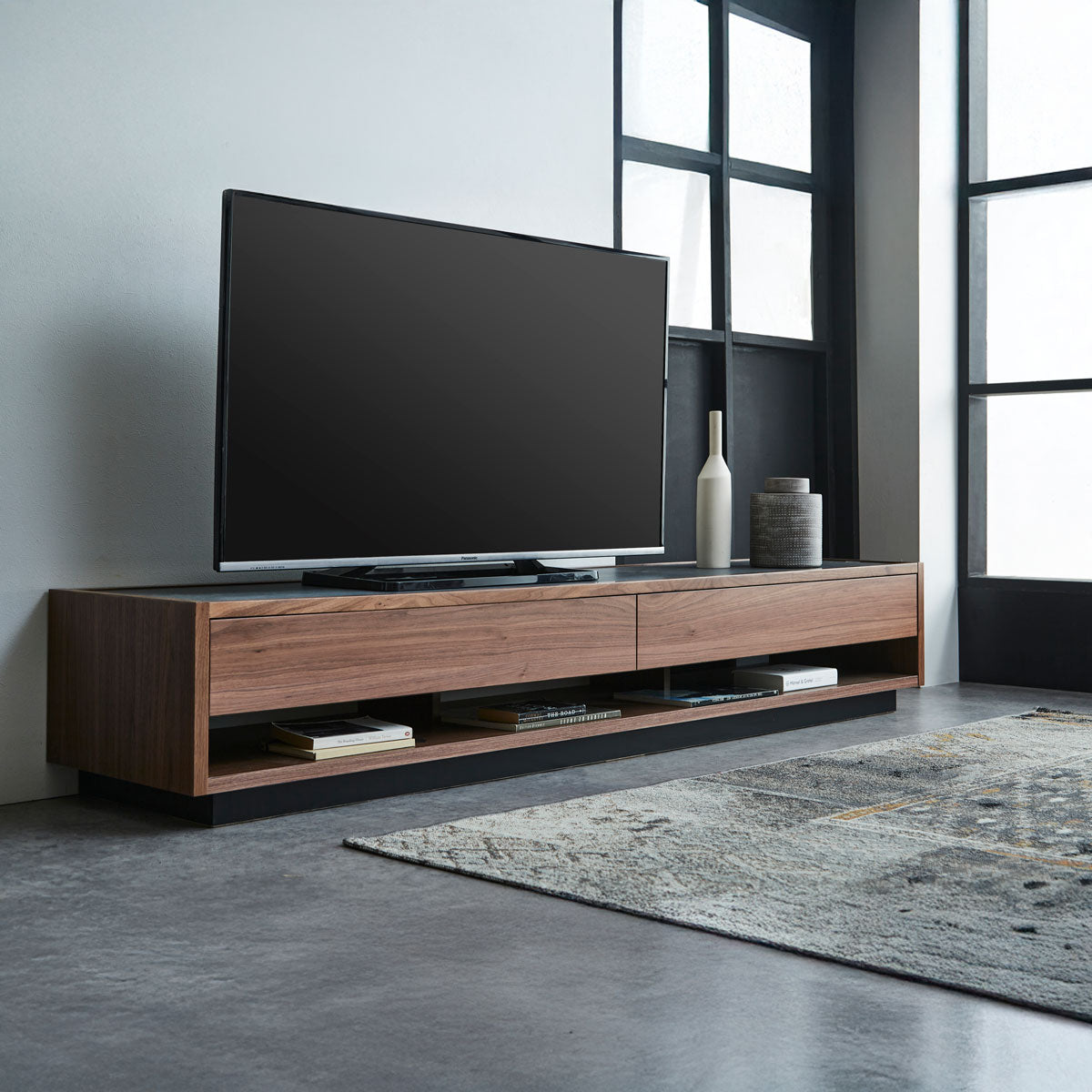 OUTLET】ティカ テレビボード 幅200cm ウォールナット 収納棚｜家具