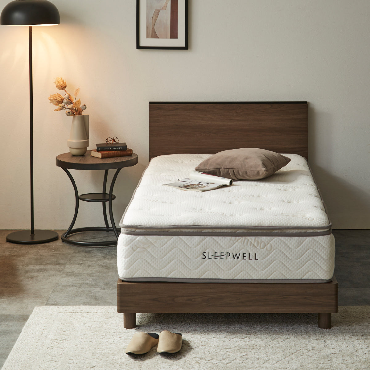 クレノ ベッドフレーム 2口コンセント 引出し 収納