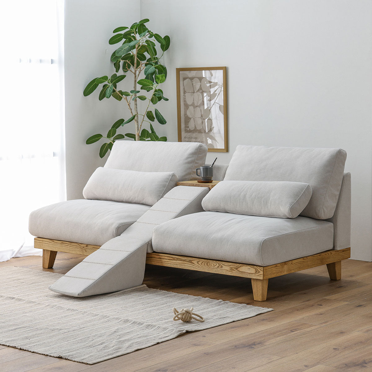 フラッフィル 3人掛けソファ 幅184cm スロープ付 ペット対応 カバーリング