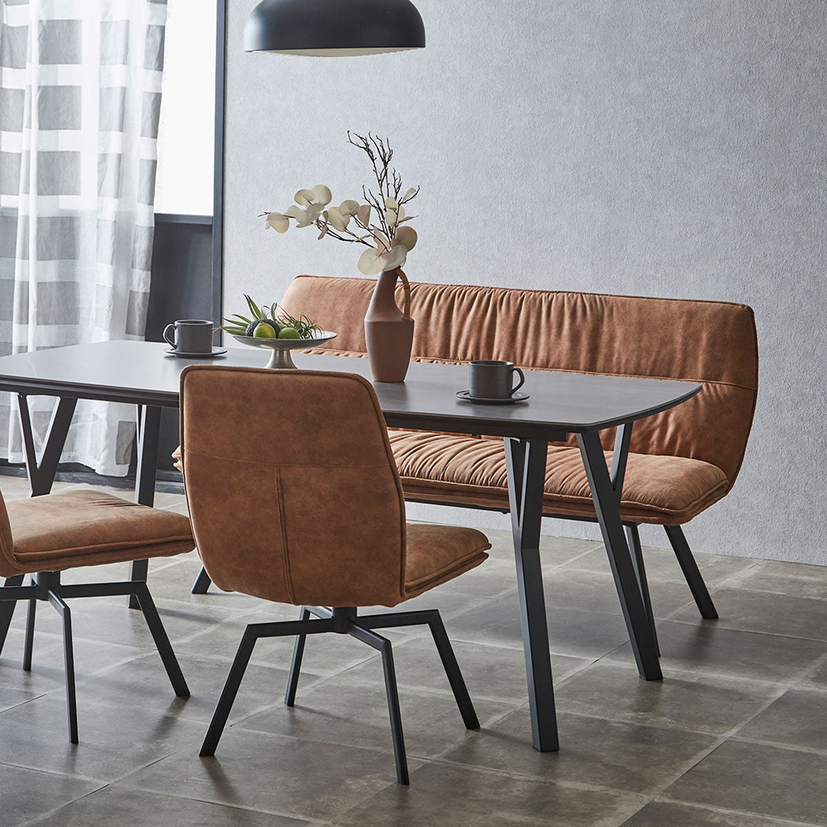 バード 2P背付ベンチ DBR ｜家具・インテリア通販の関家具【公式】