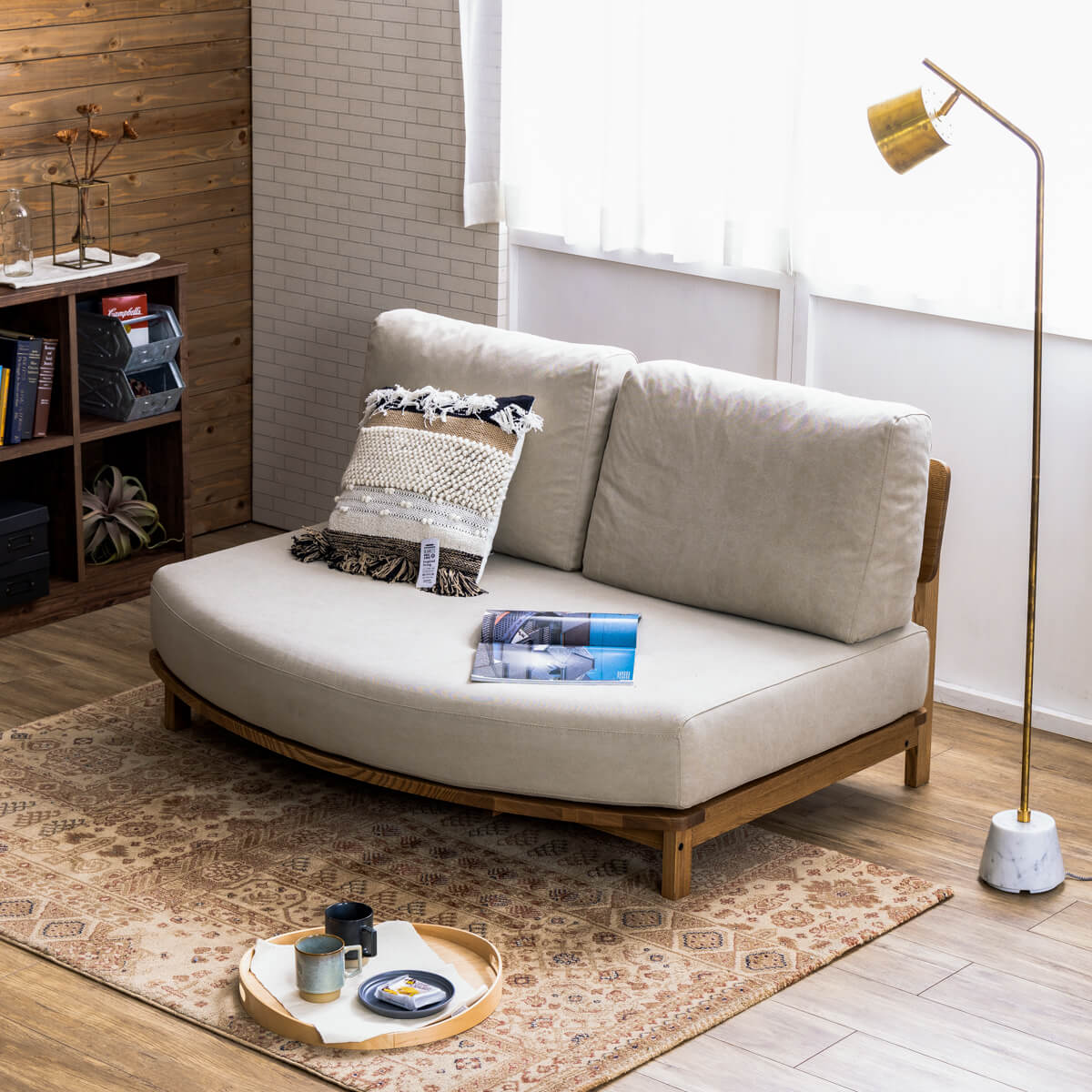 マナー④ 2人掛けソファ 変形 幅142cm カバーリング