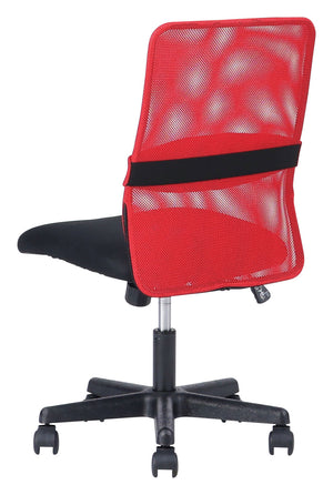 ランバーメッシュ オフィスチェア 肘無 #レッド