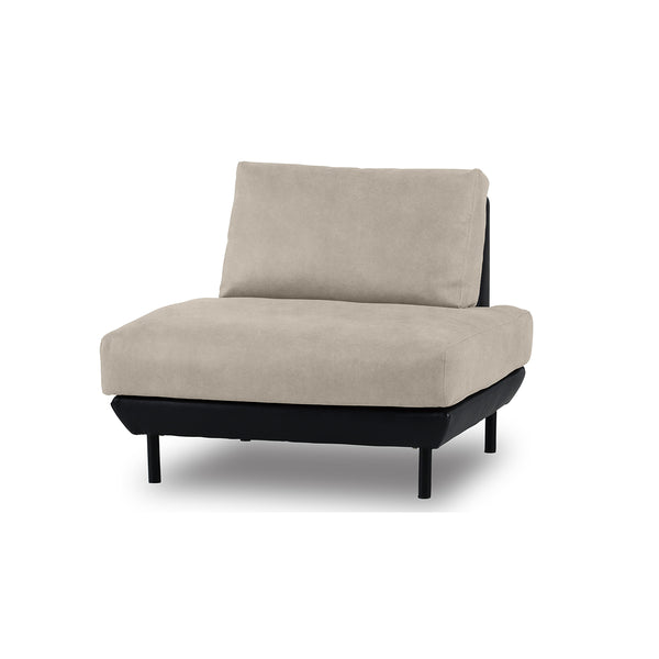 コスターナ　1人掛けソファ　幅90cm #PLT111 プラチナグレー×ET82 ロイヤルブラック（プライムレザーテックス）