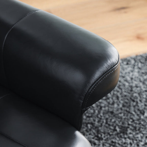 アニータ リクライニングチェア 本革 リクライニング130度 回転式 収納付 #ココアブラウン