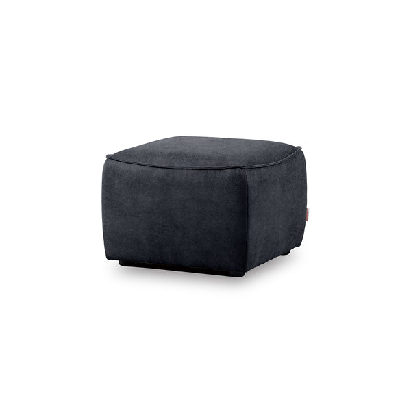 ドロテア　オットマンL　幅55cm #LT03 チャコールブラック（レザーテックス アニリン）