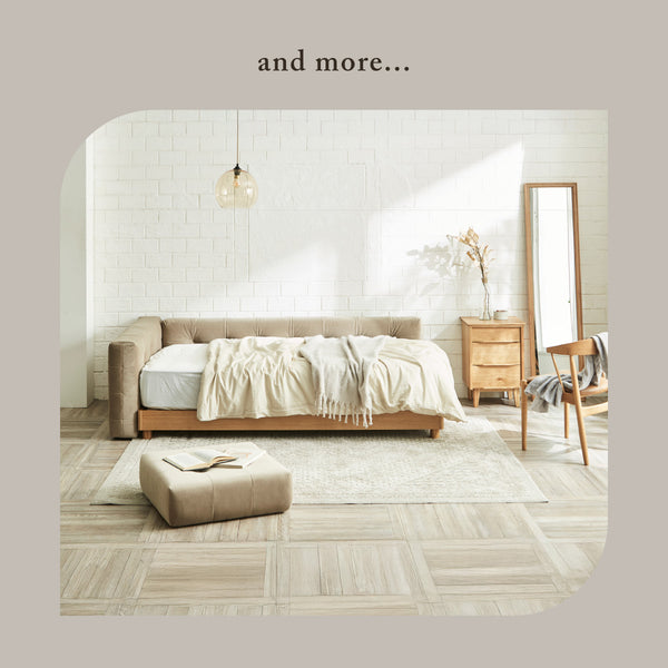 クッションの組み合わせ次第で、<br> ソファのような寛ぎまで叶えます。 #シングル #ベッドフレーム単体