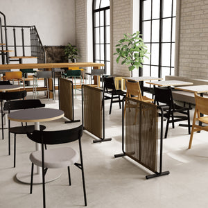 視線をやわらかく遮る、透け感のあるパーテーション。 スチールフレームにペーパーコードを編み込んだ、軽やかで上質なデザインです。 #ナチュラル #S