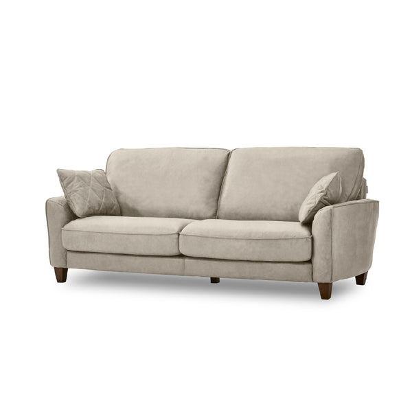 コロンバスⅡ　3人掛けソファ　幅185cm #LT01 キャメル（レザーテックス アニリン） #木脚