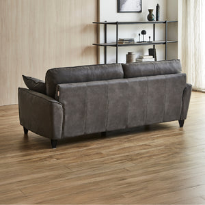 背面や側面のラインまできれいに仕上げているため、お部屋の中央にレイアウトすることも可能です。 #LT01 キャメル（レザーテックス アニリン） #木脚