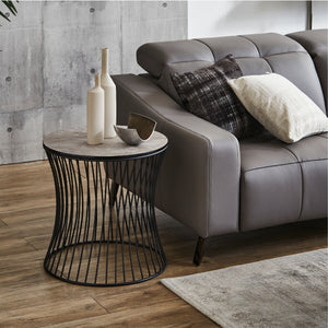 プレシャスグレー　サイドテーブル #ブラック