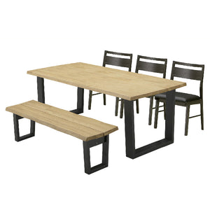 レイド ダイニング 5点ベンチセット #ライトブラウン