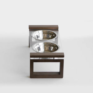 ライム ペット用エサ皿 #ブラウン