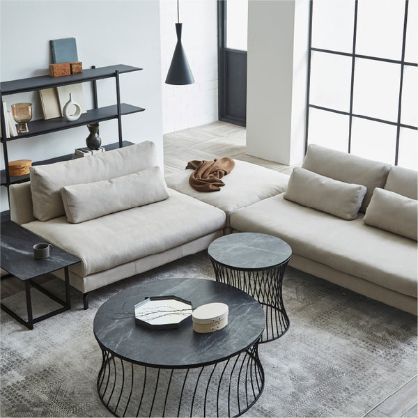 1.5人掛けソファ＋コーナー＋２人掛けソファ　PLT111プラチナグレー #PLT111 プラチナグレー（プライムレザーテックス）