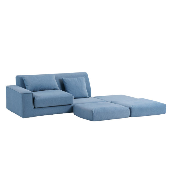 トビ― 右肘2.5人掛け オットマンセット #ストームブルー #右肘