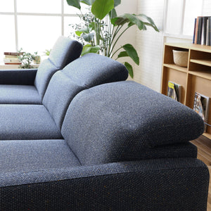 ヘッドギア機能付きです。お好みの角度に調節することで快適な座り心地を実現します。 #A41 カスタード（ファブリックAランク） #木部ナチュラル