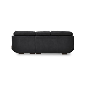 背面のデザインにもこだわり、お部屋の中心でも違和感なく置ける美しい仕上がりになっています。 #PLT102 インディーブルー（プライムレザーテックス）