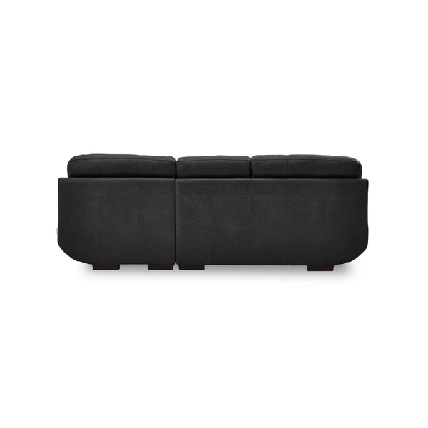 背面のデザインにもこだわり、お部屋の中心でも違和感なく置ける美しい仕上がりになっています。 #PLT102 インディーブルー（プライムレザーテックス）