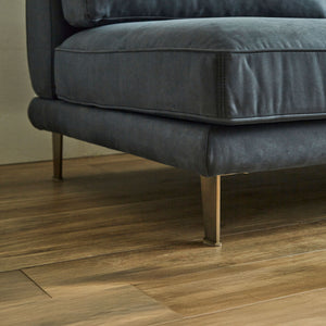 マリエッタ　カウチソファ　幅219cm #PLT101 ブルースター（プライムレザーテックス）