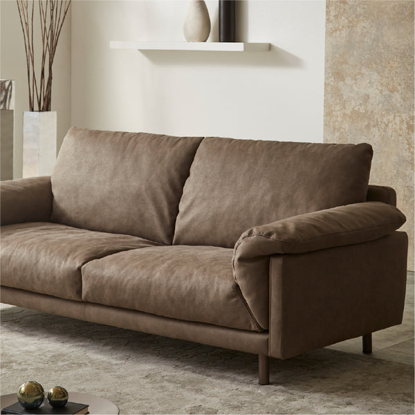 柔らかなクッションとシャープなフレームが織りなす上品なデザイン。 #PLT112 ヨーロピアングレー（プライムレザーテックス）