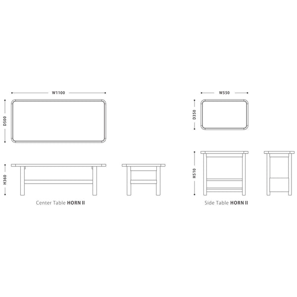 ホルン リビングテーブル センターテーブル #オーク