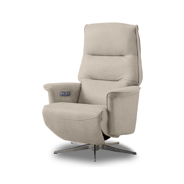 エレノア　電動パーソナルチェア　幅74cm #PLT111 プラチナグレー（プライムレザーテックス）