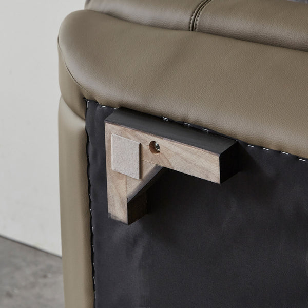 メーダ　右カウチソファ　幅279cm #PLT113 モードグレー（プライムレザーテックス）