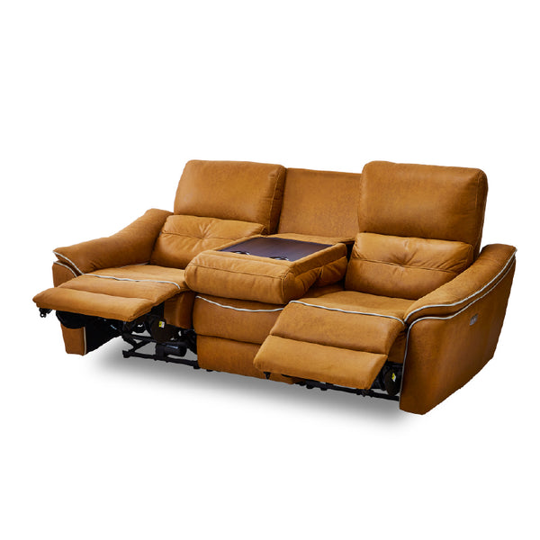 バッジオ　3人掛け電動ソファ幅190cm #PLT102 インディーブルー（プライムレザーテックス）