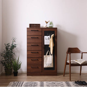 ファースト キャビネット #ウォールナット/ブラック #幅80cm