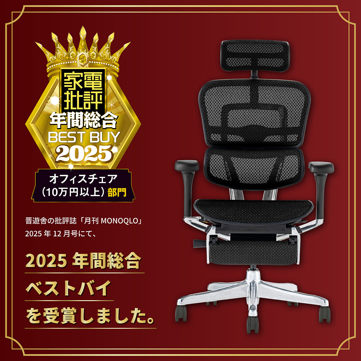 エルゴヒューマン プロⅡ ハイタイプ オットマン付 新基盤｜家具