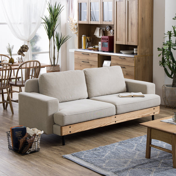 バスク 3人掛けソファ キャンバス #アイボリー