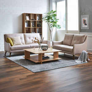 ユール　2人掛けソファ　幅130cm #FLT84 クレイグリーン（ユーロテック）