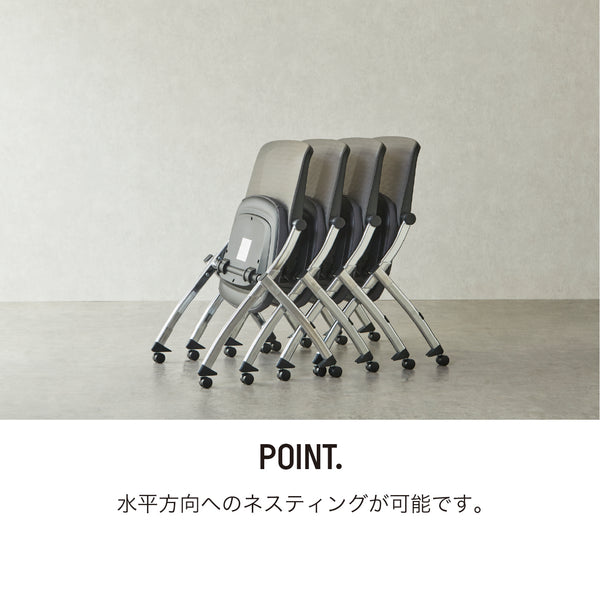 ミンスク オフィスチェア 肘ありタイプ #ブラックフレーム×グレー