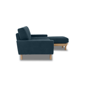 ルノ　カウチソファ　幅200cm #PLT101 ブルースター（プライムレザーテックス）