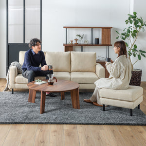 ソラン　カウチソファ　幅189cm #SLT11 アーモンドブラウン（スーパーレザーテックス）