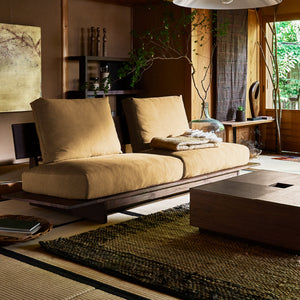 ヌシ ３人掛けソファ 1シータータイプ オーク #海松茶色