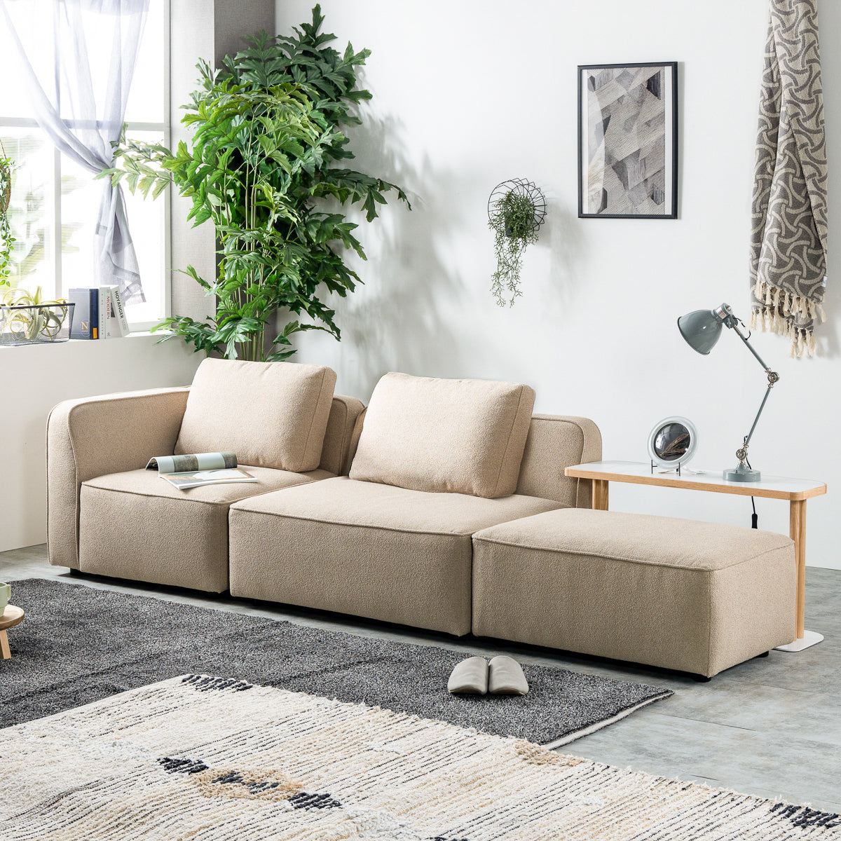 【美品】unico LEND オットマン ベージュ オットマン LEND(レンド) カバーリングソファ オットマン ベージュ