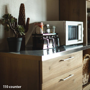 リンツⅡ カウンター #ナチュラル #ハンドル：ブラック #幅110cm