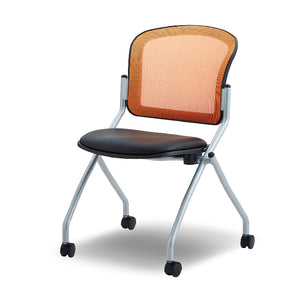 ベンⅢ ミーティング チェア 肘なし #オレンジ #肘なし