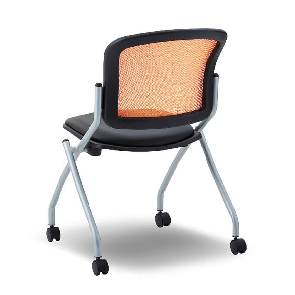 ベンⅢ ミーティング チェア 肘なし #オレンジ #肘なし