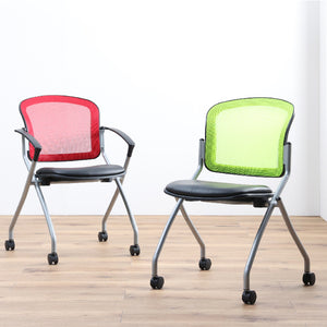 ベンⅢ ミーティング チェア 肘なし #オレンジ #肘なし