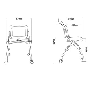 ベンⅢ ミーティング チェア 肘なし #オレンジ #肘なし