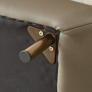 コスターナ　3人掛けソファ　ブロンズゴールド脚　幅198cm #PLT111 プラチナグレー×FLT02 シャドーグレージュ