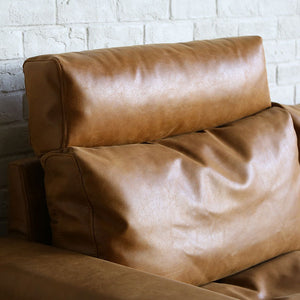 プルートソファ ヘッドレスト 3人掛け用 #オーカーブラウン（スーパーレザーテックス）