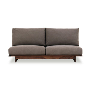 アルジ 3人掛けソファ ウォールナット 背面2分割+座面2分割 #海松茶色