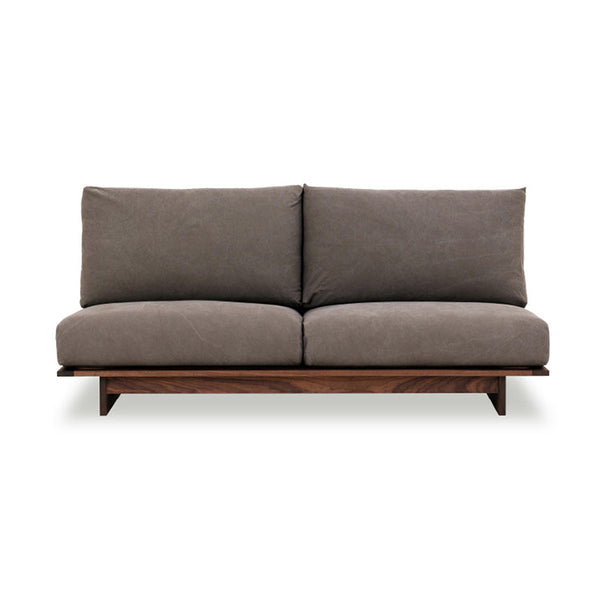 アルジ 3人掛けソファ ウォールナット 背面2分割+座面2分割 #海松茶色