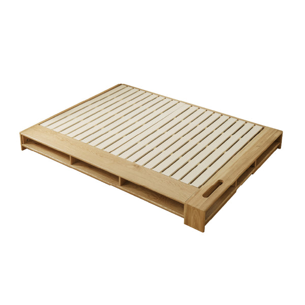 トリシア ベッドフレーム オーク節有 #ダブルサイズ #スノコタイプ