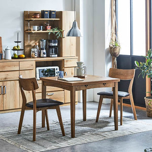 ピンゴ ダイニングチェア #木部：ミドルブラウン / 座面：合皮ダークブラウン