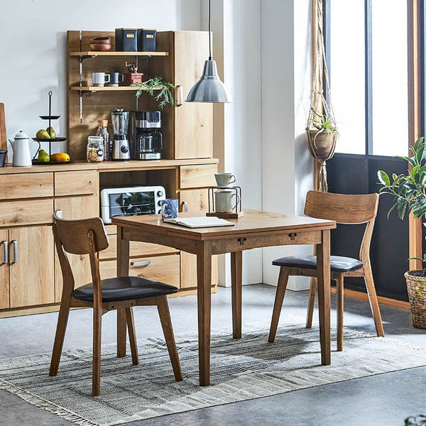 ピンゴ ダイニングチェア #木部：ミドルブラウン / 座面：合皮ダークブラウン