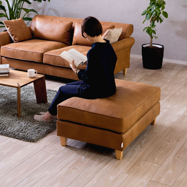 カザル　オットマン #LT01 キャメル（レザーテックス アニリン）