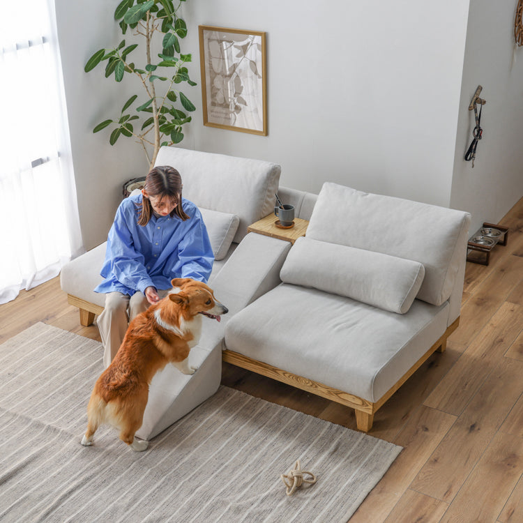 フラッフィル 3人掛けソファ 幅184cm スロープ付 ペット対応 カバーリング
